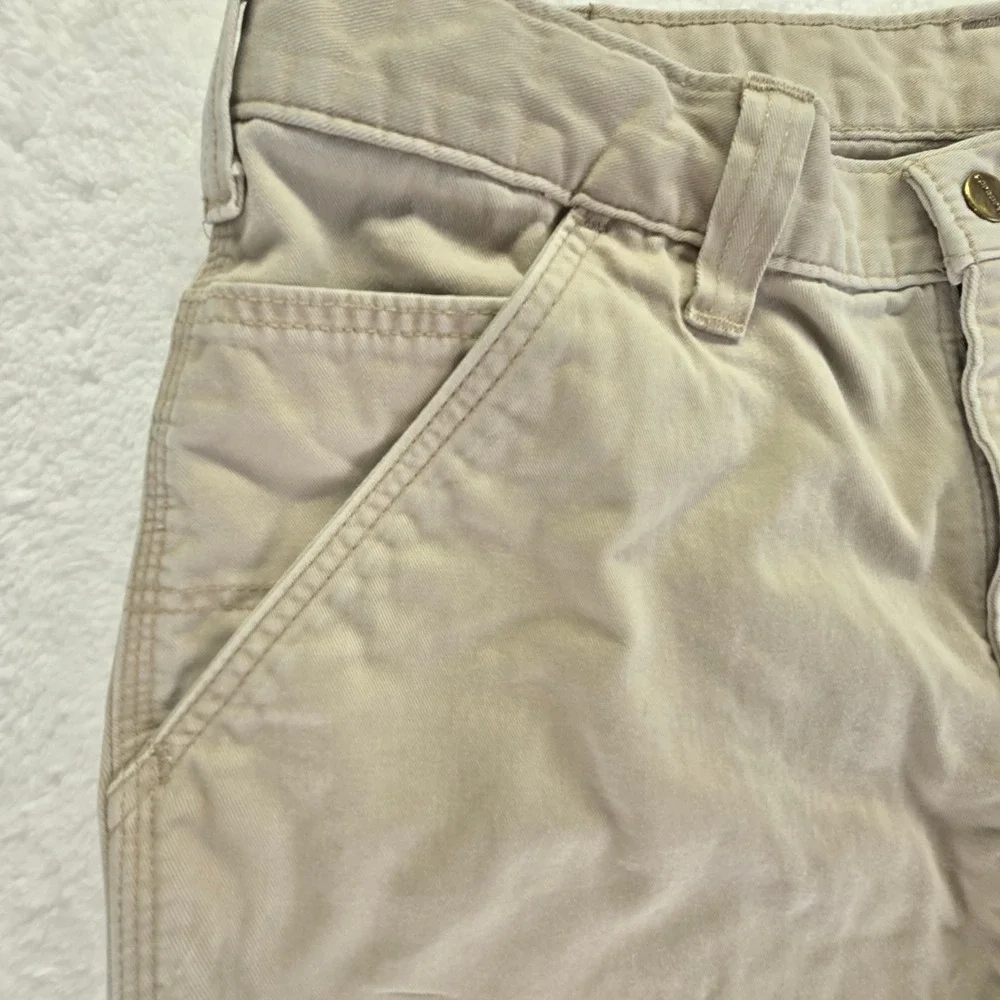 Carhartt Carpenter Utility Tech Pants Mens 34x31 Khaki Dungaree Canvas‎ Durable